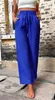 ASKSA Damen Hose Hohe Taille Weitem Bein Einfarbig Produktbild-Vorschau 2