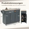 A diagram showing the dimensions and weight capacity of a kitchen cart. Produktbild-Vorschau