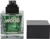 Geöffneter Flakon von He Wood Cologne mit schwarzem Sprühkopf und daneben liegendem Holzdeckel. Produktbild-Vorschau