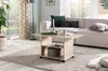 A living room scene with a couch, coffee table, rug, and plant. Produktbild-Vorschau
