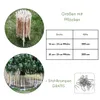 Collage showing a bundle of wooden fence stakes, a diagram with dimensions, and a picture of a fence around a tree. Produktbild-Vorschau