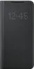A black flip cover for a smartphone, displaying the time. Náhled obrázku produktu