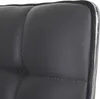 A close-up view of the quilted upholstery of a gray chair, showing the stitching and the metallic trim. Podgląd zdjęcia produktu