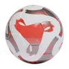 A soccer ball with a white, red, and gray abstract design. Anteprima dell’immagine prodotto