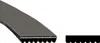 A v-ribbed belt shown from the side and a silhouette of its cross-section. Produktbild-Vorschau