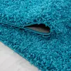Teppich Wohnzimmer Hochflor Türkis 80x80 Rund Unicolor - Produktbild-Vorschau 3