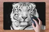MuchoWow® Schreibtischunterlage Tiger - Schwarz - Weiß - Produktbild-Vorschau 3
