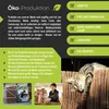 Marketing material highlighting the eco-friendly production of willow products, with images of production and a cat resting on a willow fence. Produktbild-Vorschau