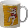 Glitzer-Kaffeebecher Urlaub ist, wenn man viel isst mit Produktbild-Vorschau 1