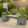 2 Blumenkästen mit Gartenbank in Grau aus Holz Garten Bank Produktbild-Vorschau 7
