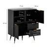 WOHNLING Sideboard 77x97x40 cm Anrichte Schwarz mit Produktbild-Vorschau 3