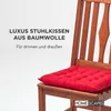 A red chair cushion on a wooden chair, with text overlay. Anteprima dell’immagine prodotto