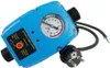 A blue automatic pump control device with a pressure gauge and a power plug. Podgląd zdjęcia produktu