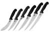 A set of six knives with black handles and silver blades, arranged diagonally on a white background. Náhľad obrázku produktu