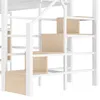 Hochbett mit RGB LED-Streifen, Lattenrost, Regal, Treppe Produktbild-Vorschau 9