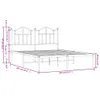 vidaXL Struttura letto con testiera in metallo bianco Anteprima dell’immagine prodotto 7
