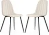 2er Set Samt-Polsterstühle, gesteppt LUMO Beige mit Produktbild-Vorschau 1