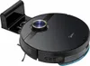 A black robot vacuum cleaner with a charging dock, shown against a white background. Podgląd zdjęcia produktu