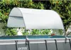 A canopy shade structure is attached to the top edge of an above-ground swimming pool. Produktbild-Vorschau