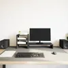vidaXL Monitorständer mit Schreibtisch-Organizer Schwarz Produktbild-Vorschau 3