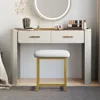Mondeer Schminktisch-Hocker mit Metallrahmen & Technikstoff Produktbild-Vorschau 2
