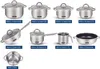 DMS® Edelstahl Topfset 15-teilig mit Glasdeckel, Induktion Produktbild-Vorschau 7