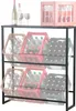 A multi-tiered metal rack holding several plastic bottle crates filled with bottles. Produktbild-Vorschau