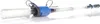 A product shot of a submersible pump with a white filter housing and a blue motor housing, connected to a clear tube with a black connector. Náhled obrázku produktu