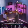 AIORBER Scrivania da gioco a forma di L 148 cm con Anteprima dell’immagine prodotto 3