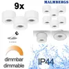 9er Set LED Einbaustrahler Weiß – dimmbar – IP44 – Produktbild-Vorschau 2