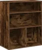 A wooden bookshelf with multiple compartments. Produktbild-Vorschau