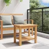 Stolik Kawowy Brązowy 50 X 35 X 45 Cm Lite Drewno Tekowe Podgląd zdjęcia produktu 4