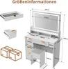 Fortuna Lai Schminktisch mit Spiegel, Eck Frisiertisch mit Produktbild-Vorschau 6