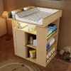 Comodino fasciatoio in legno al naturale con illuminazione Anteprima dell’immagine prodotto 2