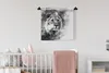 MuchoWow® Wandteppich Wandbehang Löwe - Zeitung - Schwarz - Produktbild-Vorschau 1