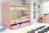 Kinderhochbett mit Stauraum und Matratzen 80x160 FERGUS – Produktbild-Vorschau 1