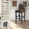 Tabouret de bar en cuir synthétique - marron antique, Lot Voir les images du produit 2
