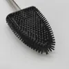 A close-up shot of a black silicone toilet brush head with a silver handle, set against a white background. Produktbild-Vorschau