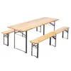 Ensemble brasserie table et bancs de jardin en bois 220 cm Voir les images du produit 1