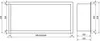 Technical drawing of a rectangular shelf with dimensions indicated. Voir les images du produit