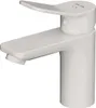 A white bathroom faucet on a white background. Produktbild-Vorschau