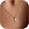 TINGN Croix chaîne d'or Layered dames 14K collier plaqué or Voir les images du produit 1