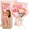 Set regalo con un bouquet di profumati fiori di sapone rosa Anteprima dell’immagine prodotto 1