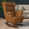 vidaXL Chaise à bascule avec pieds en bois massif et en Voir les images du produit 9