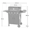 TAINO BRANDO 4+1 Gasgrill 4 Brenner Seitenkocher BBQ Produktbild-Vorschau 3