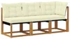 vidaXL Outdoor Mittel- und Ecksofa mit Kissen 3 Stück Natur Produktbild-Vorschau 1