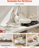 A collage of images showcasing a set of cookware on different stovetops and a close-up of food in a pan. Podgląd zdjęcia produktu