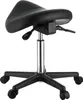 A studio shot of a black saddle stool. Náhled obrázku produktu