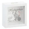 Spardose Hochzeitskasse weiß mit Glas, dekorative Produktbild-Vorschau 1