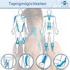 Diagrams showing different taping possibilities on human figures, with close-up views of specific body parts at the bottom. Produktbild-Vorschau